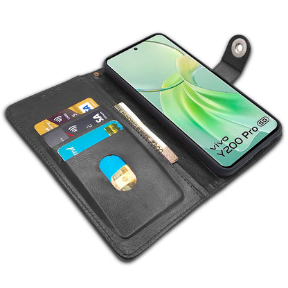 Pikkme Vivo Y200 Pro 5G Button Flip Cover (Black)