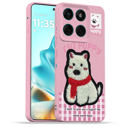 Pikkme Moto Edge 60/Edge 60 Fusion 5G Plush Patch pink mobile cover