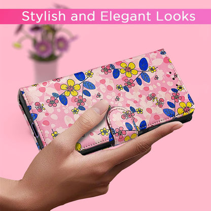 Pink flower mobile flip cover for Vivo Y300 5G – Pikkme – photo 3