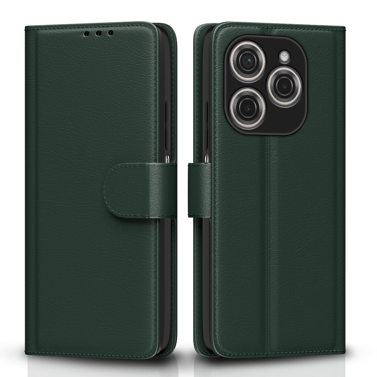 Pikkme Tecno Spark 20 Pro Vintage Flip Cover (Green)