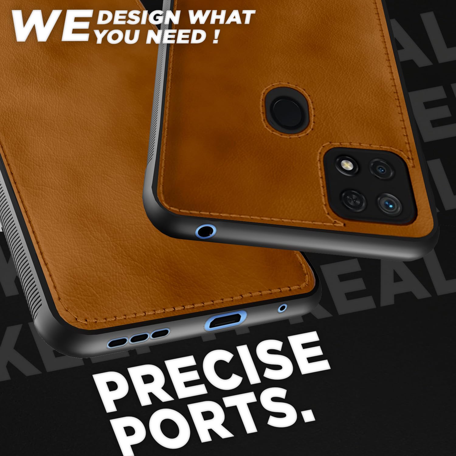 Redmi 10/10 Power Leather phone cover in brown by Pikkme – photo 4