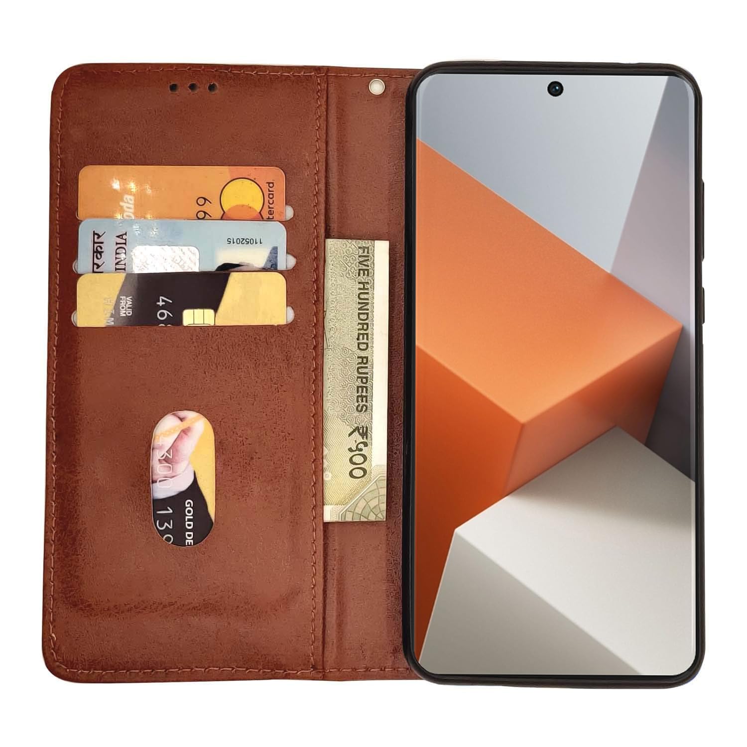 Pikkme Redmi Note 13 Pro Plus 5G brown mobile flip cover – photo 3