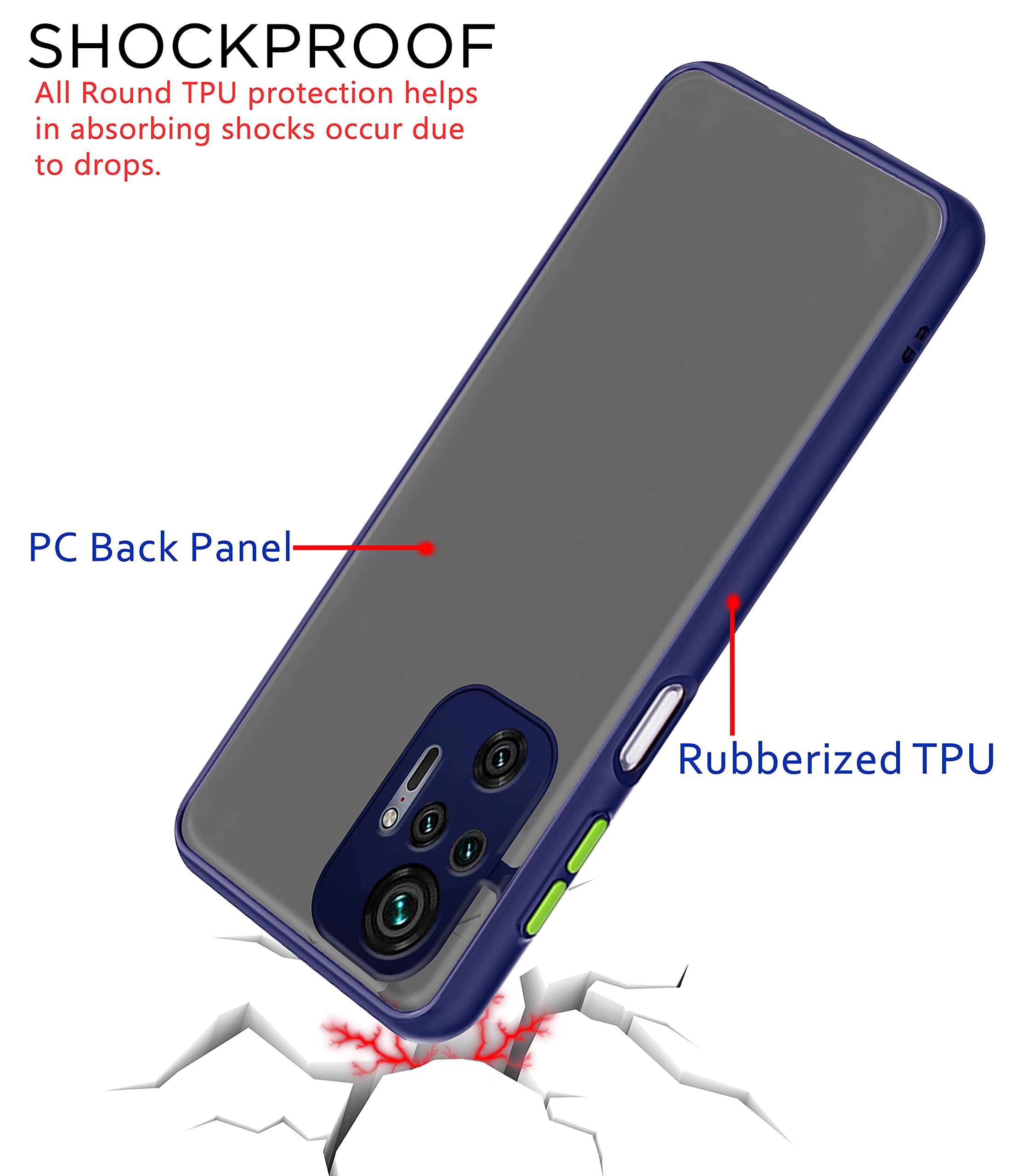 Pikkme Redmi Note 10 Pro/Note 10 Pro Max Matte blue mobile cover – photo 4