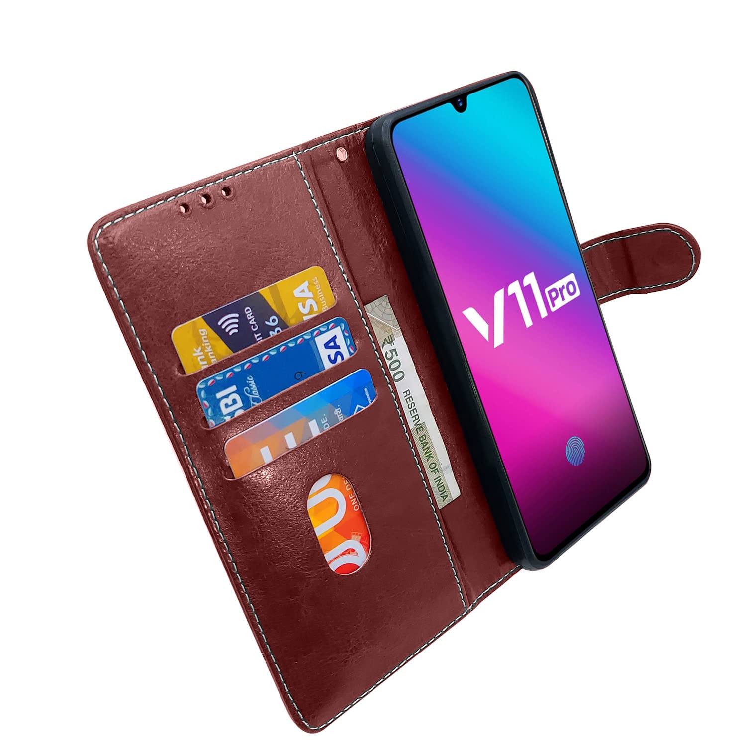 Brown & coffee Magnetic flip case for Vivo V11 Pro – Pikkme – photo 4