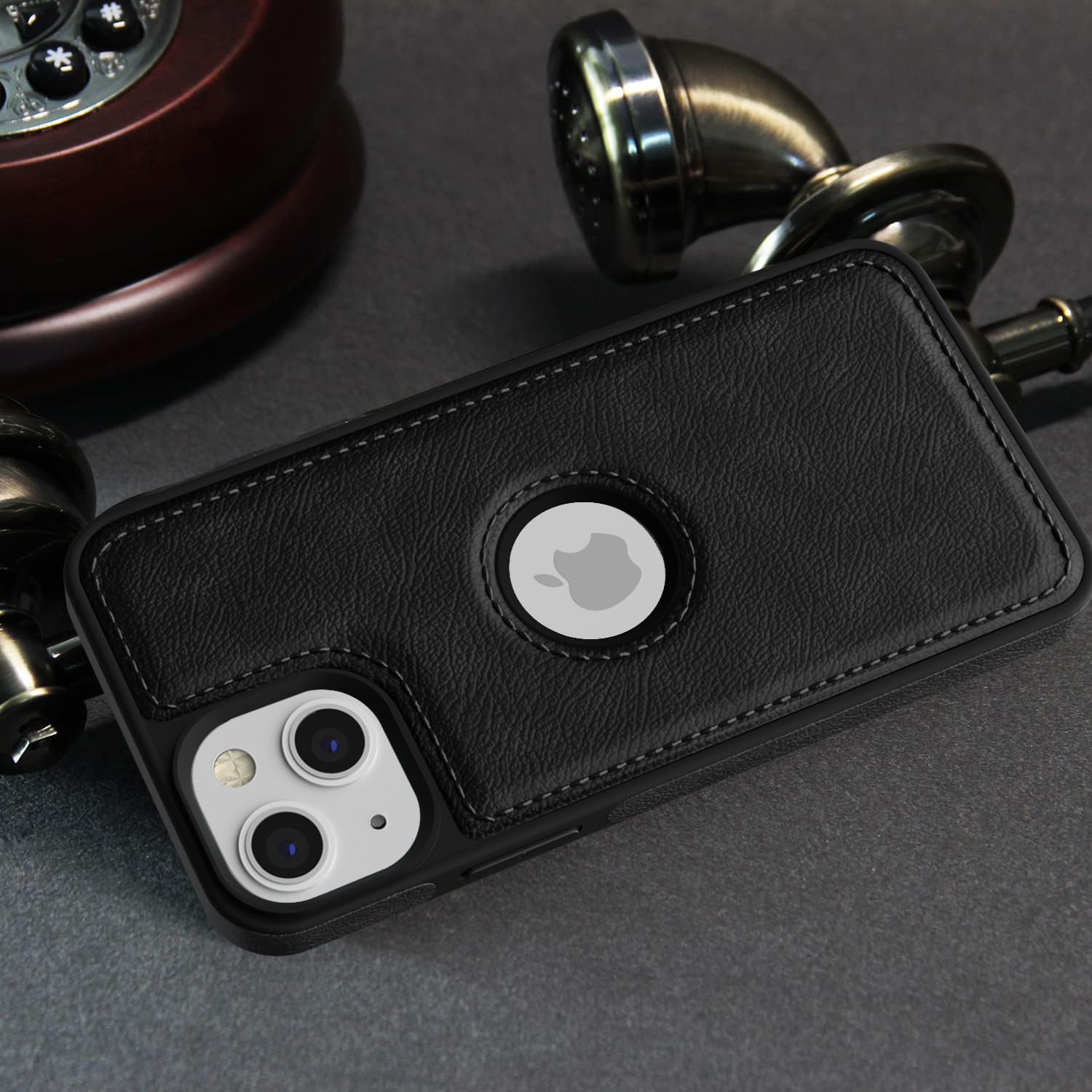 iPhone 14 Plus Leather back cover in black by Pikkme – photo 5