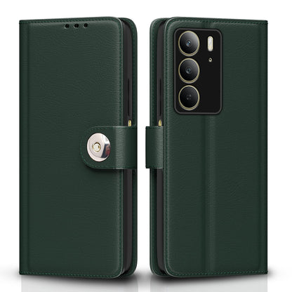 Realme C75 wallet flip cover in green by Pikkme