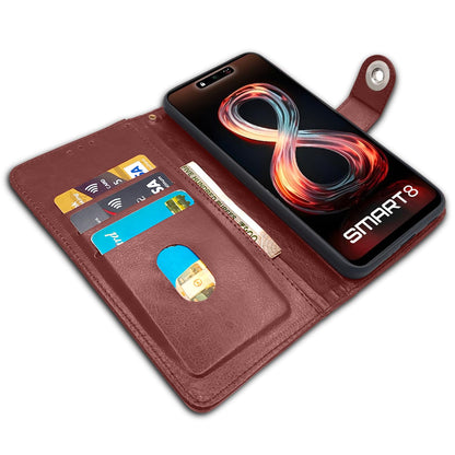 Infinix Smart 8 Button mobile flip cover in brown by Pikkme – photo 3