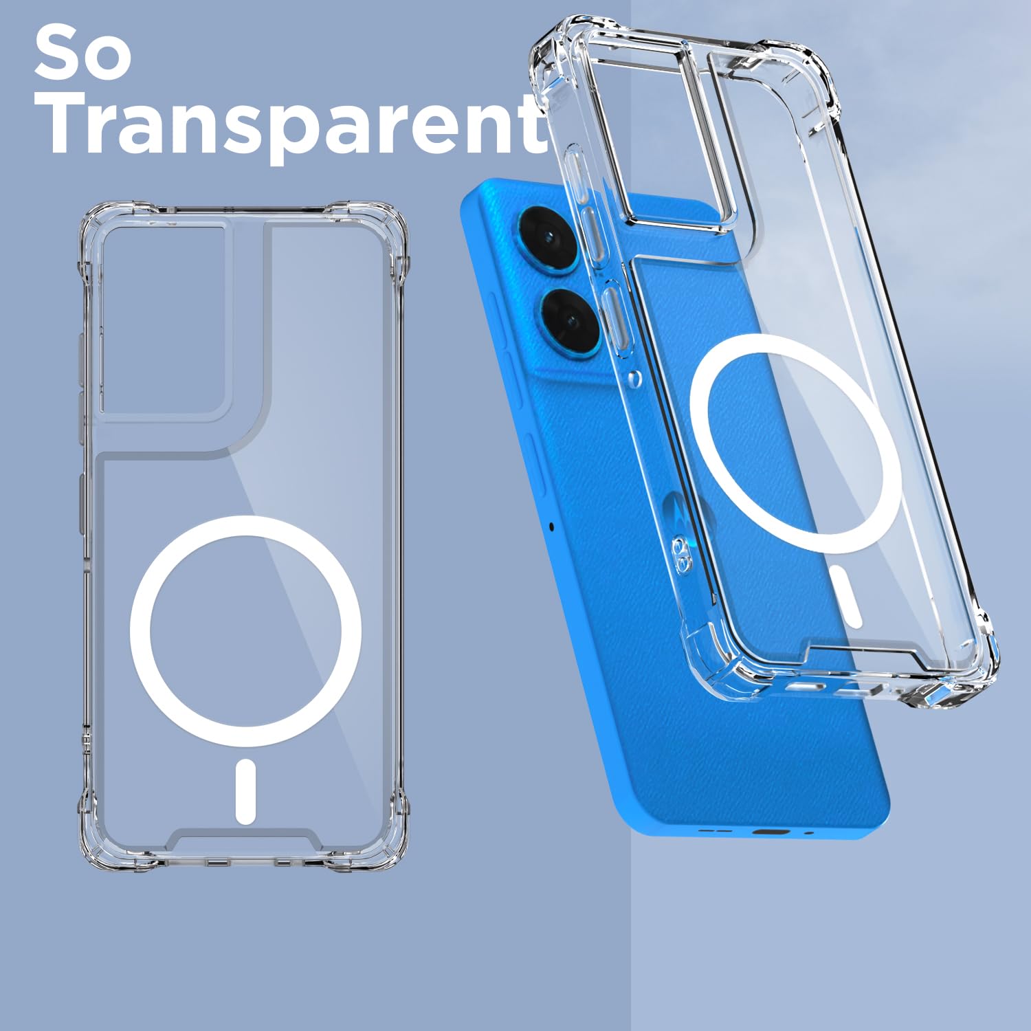 Moto Edge 50 Fusion/G96 5G mobile cover in transparent mag-safe by Pikkme – photo 2