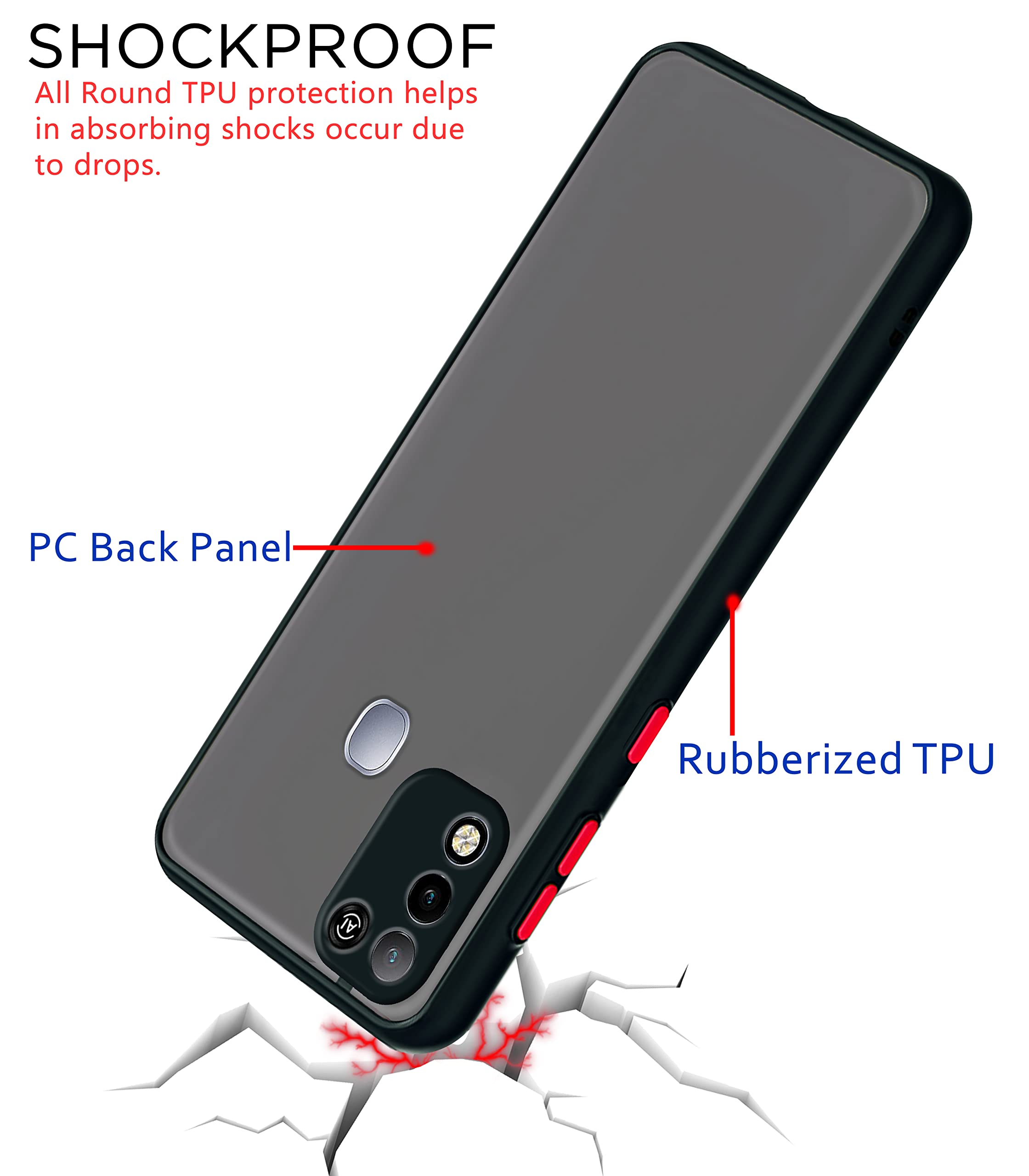 Infinix Smart 5 Hybrid back cover in black by Pikkme – photo 4