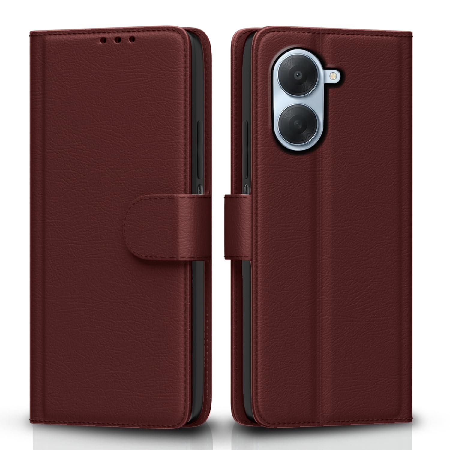 Pikkme Redmi A7 Wallet brown flip case