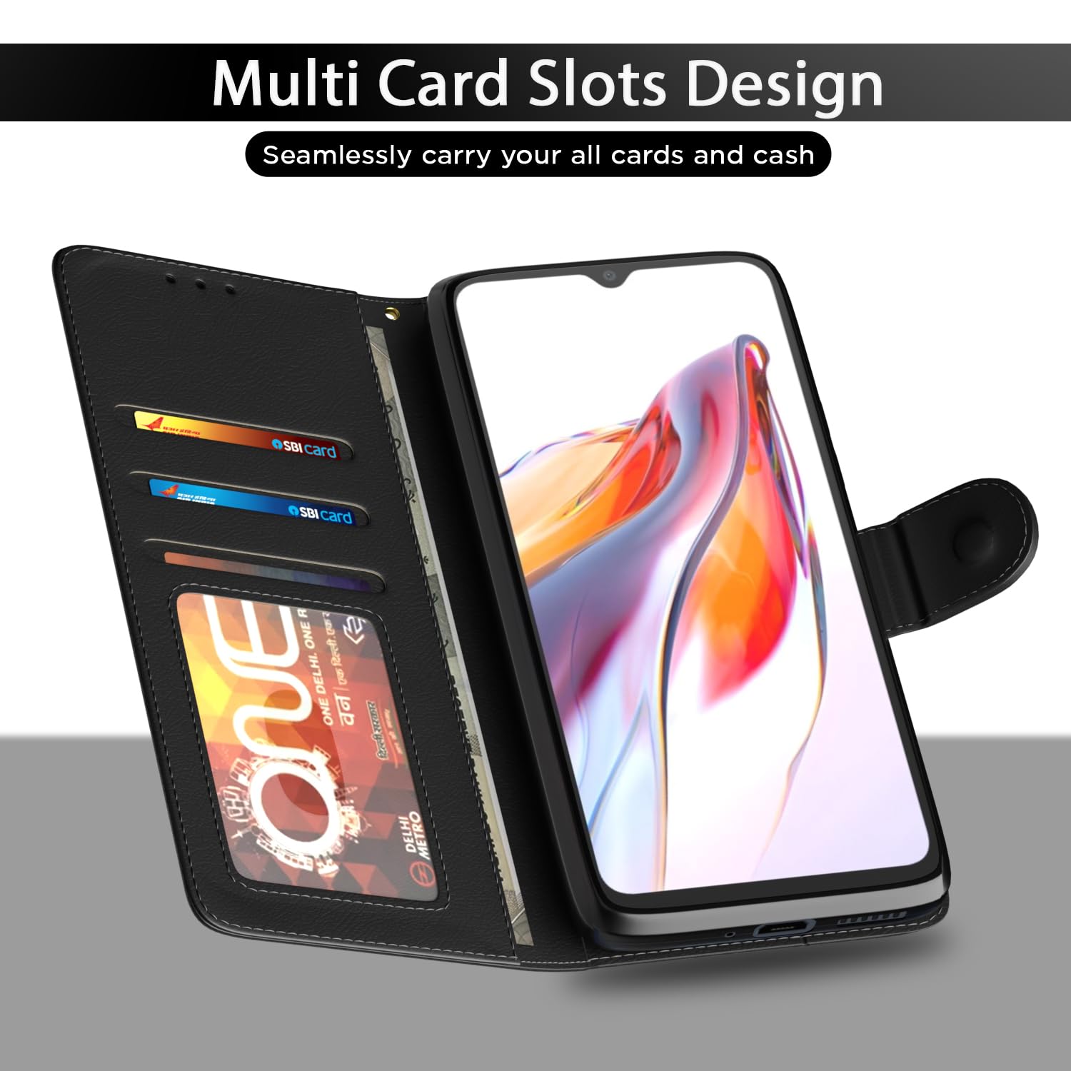 Pikkme black Wallet flip case for Redmi 12C/Poco C55 – photo 5