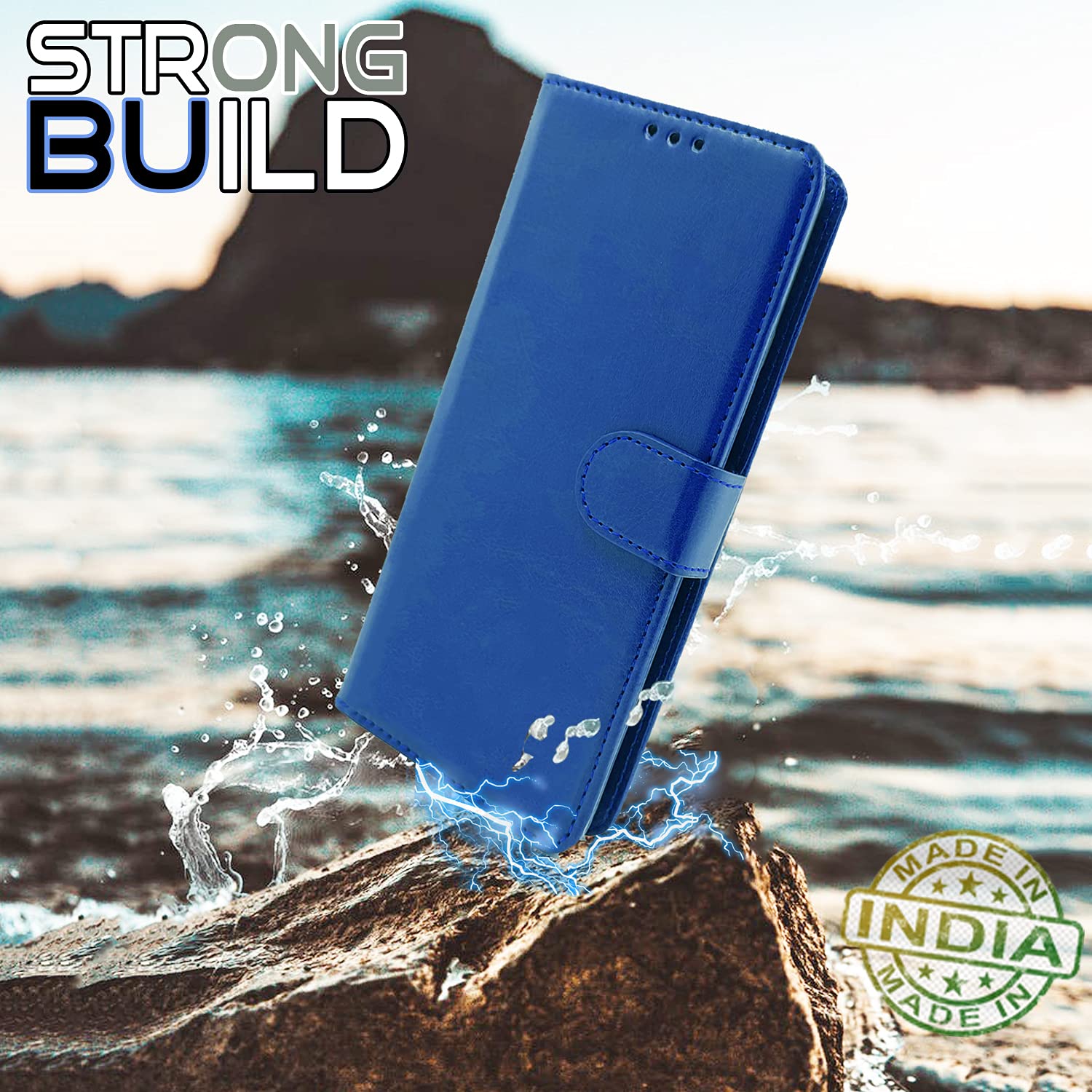 Pikkme Tecno Spark 7 / 7T Vintage Flip Cover| Blue