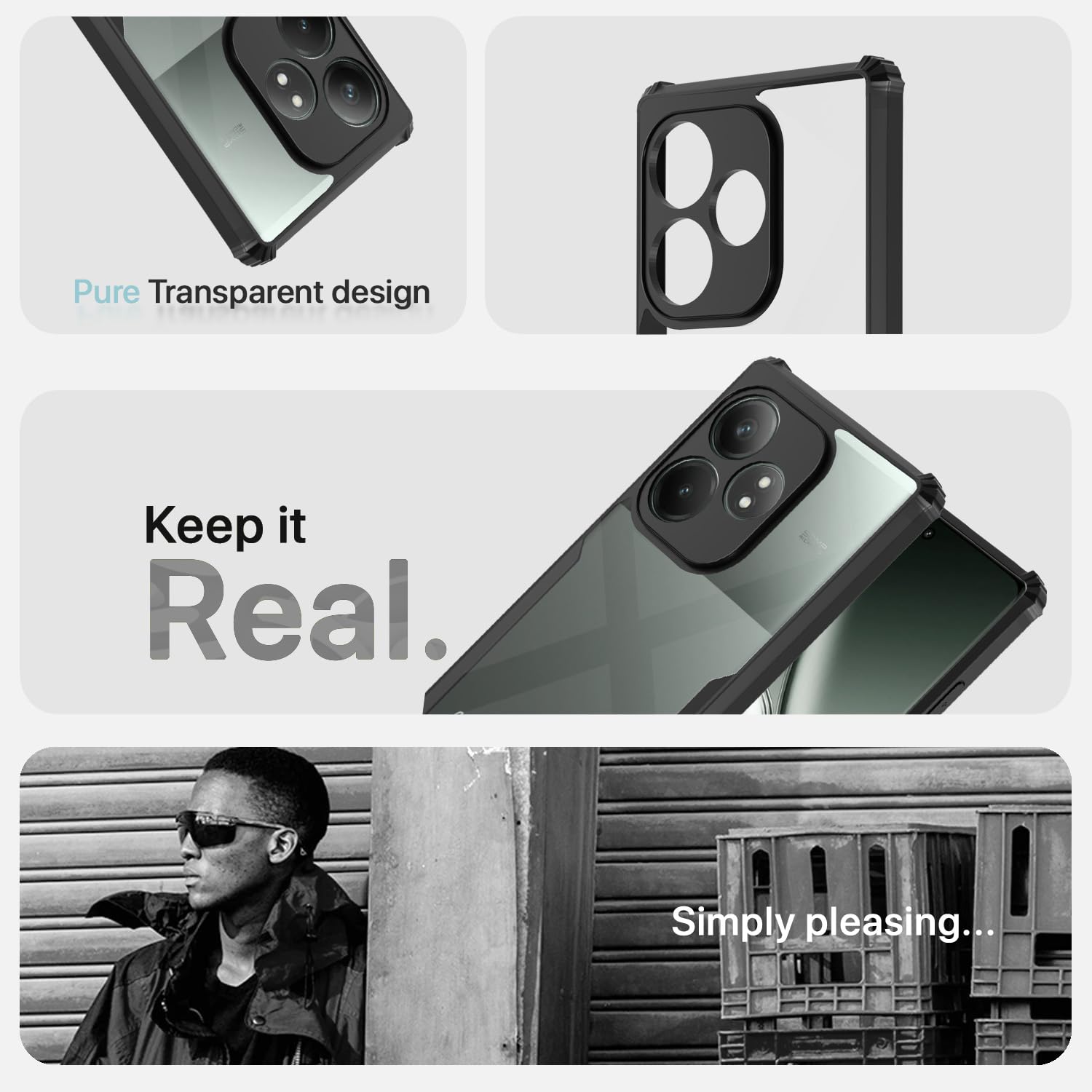 Pikkme black Hybrid mobile cover for Realme GT 6T 5G – photo 4