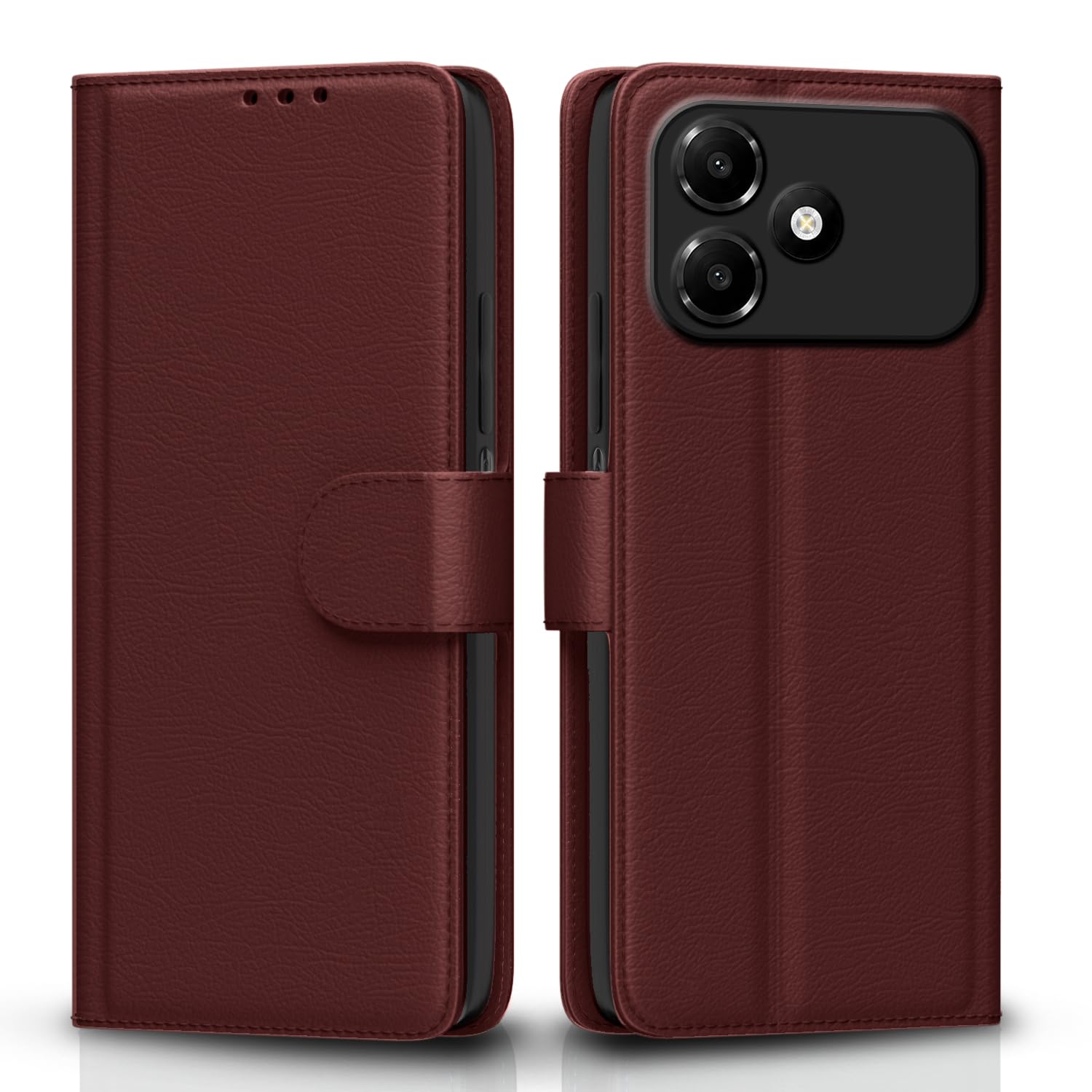 Brown Wallet flip cover for Oppo A6c – Pikkme