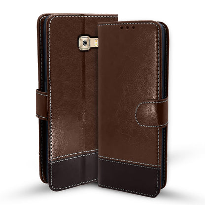 Samsung C7 Pro flip case in brown & coffee by Pikkme