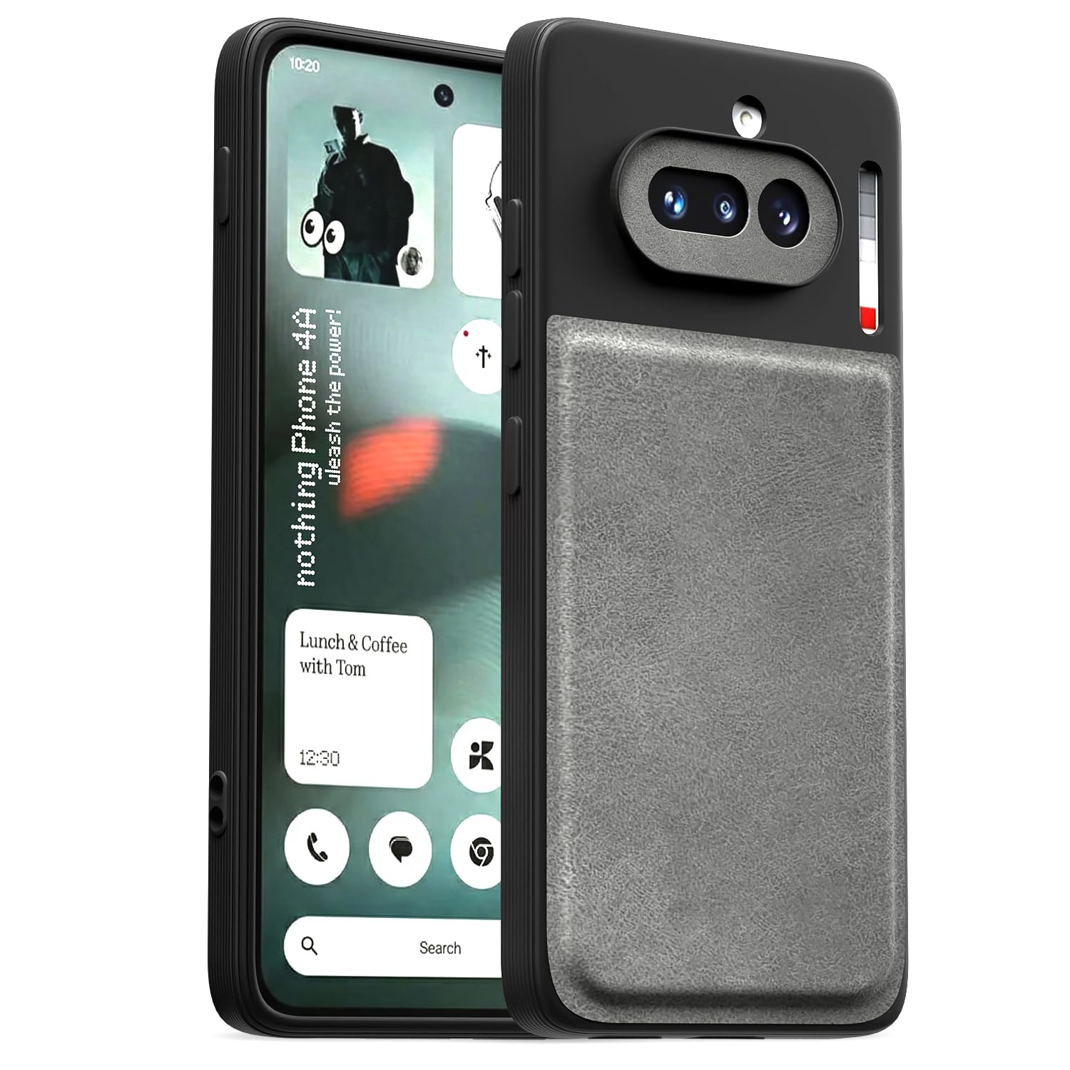 Grey Leather mobile cover for Nothing Phone 4a 5G – Pikkme