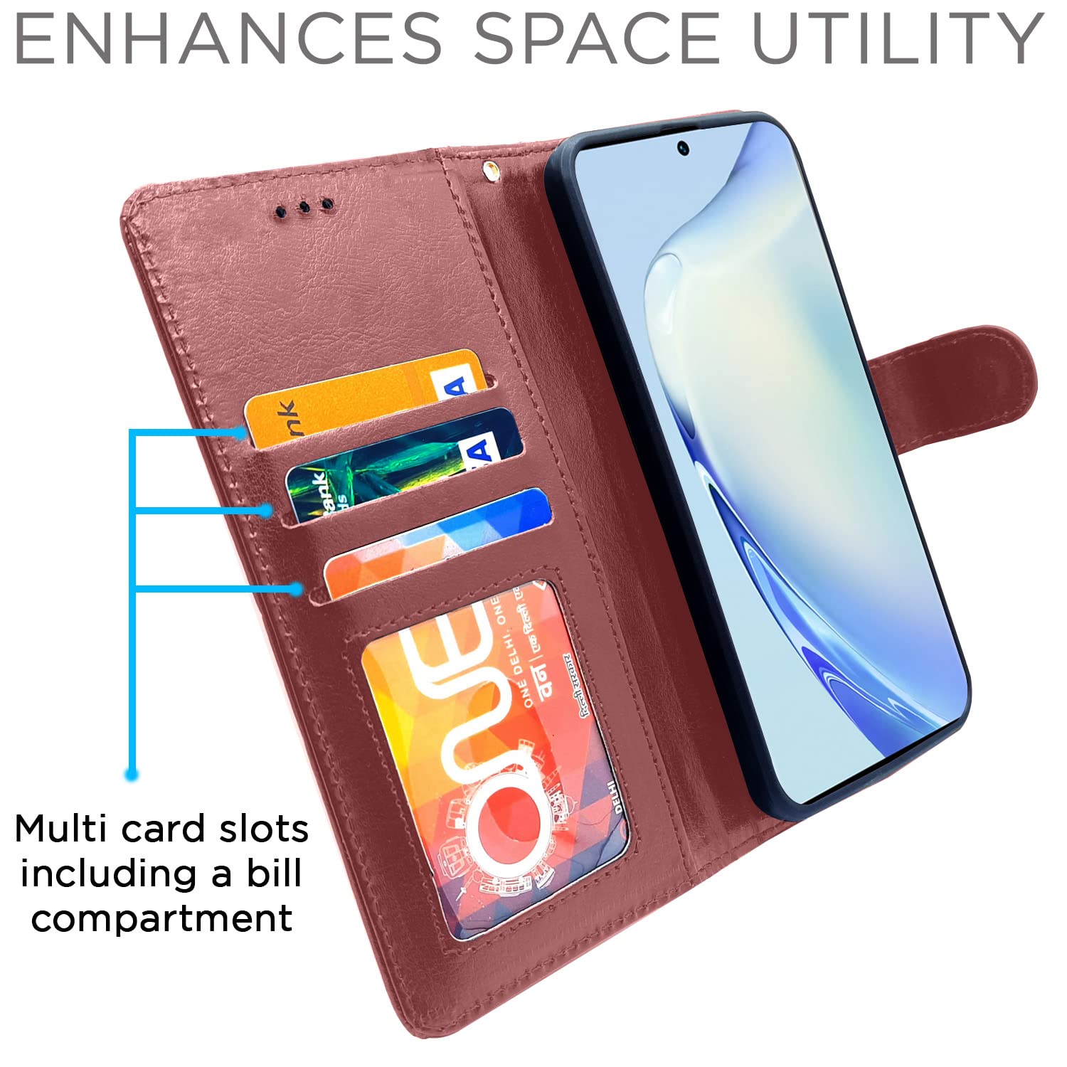 Pikkme brown Wallet flip cover for Vivo V27/V27 Pro 5G – photo 3