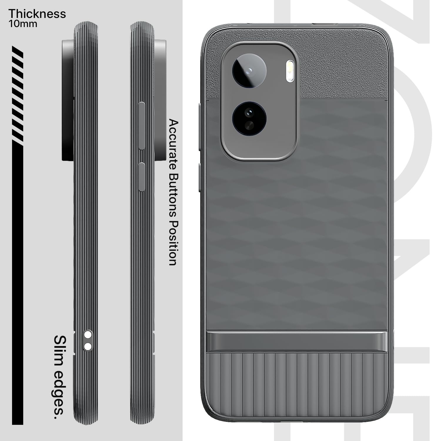 Pikkme Vivo T5 Pro 5G Silicone grey mobile back cover – photo 3