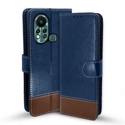 Infinix Hot 11s flip cover in blue & brown by Pikkme
