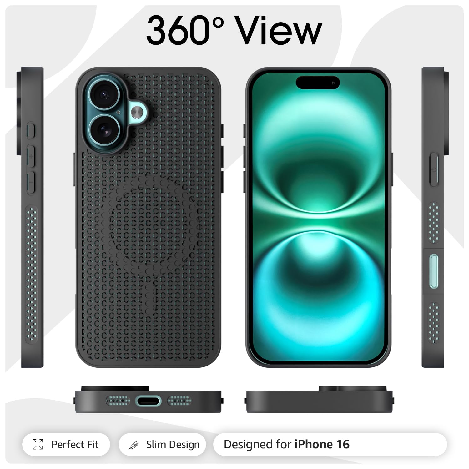 Black phone cover for iPhone 16 – Pikkme – photo 3