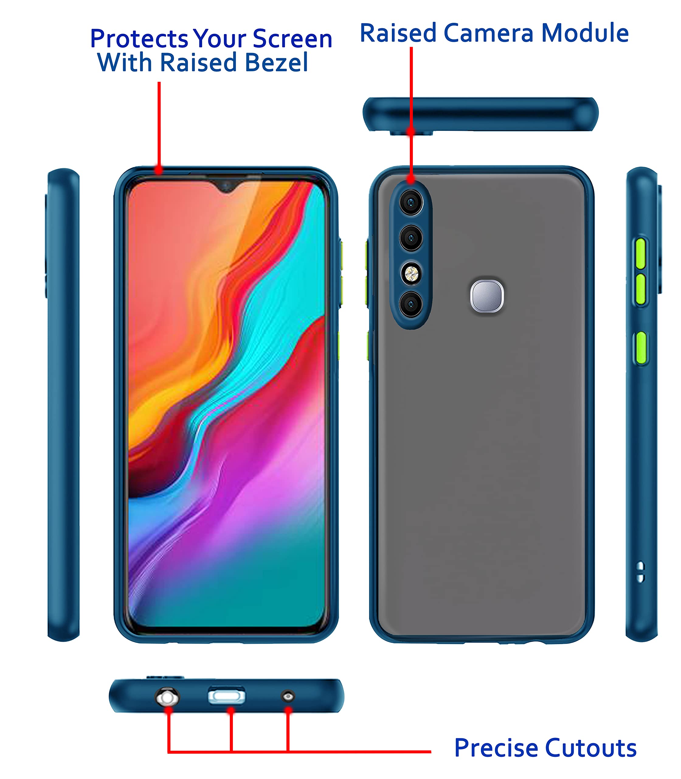Blue Hybrid phone cover for Infinix Hot 8 – Pikkme – photo 3