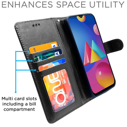 Black wallet flip cover for Samsung M02s – Pikkme – photo 3
