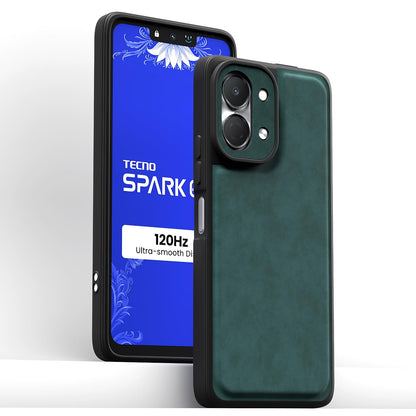 Tecno Spark Go 3 Leather mobile cover in green by Pikkme – photo 2