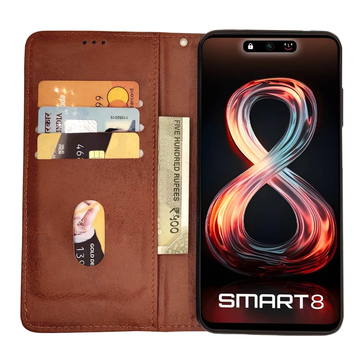 Infinix Smart 8 flip cover in brown by Pikkme – photo 3