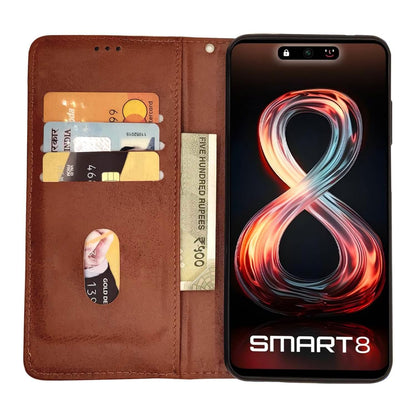 Infinix Smart 8 flip cover in brown by Pikkme – photo 3