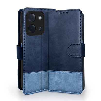 Navy & light blue Magnetic wallet flip cover for Poco C85 5G – Pikkme