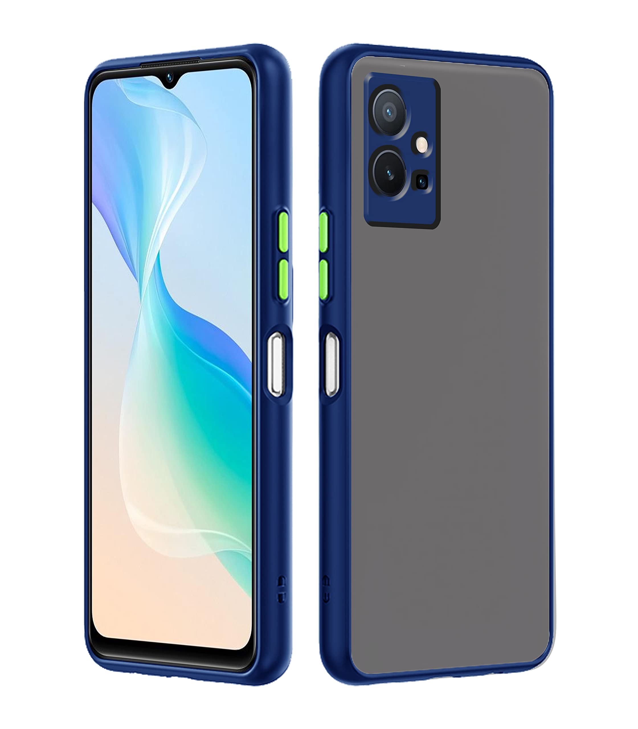 Blue Hybrid mobile back cover for Vivo T1/Y75/iQOO Z6 5G – Pikkme