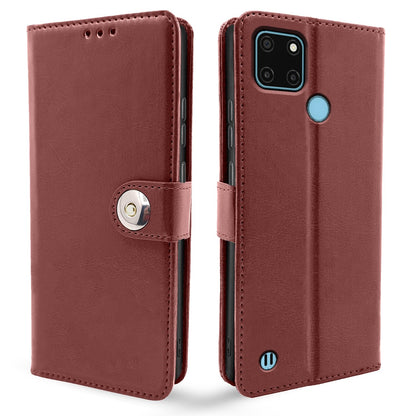 Pikkme Realme C21y brown mobile flip cover