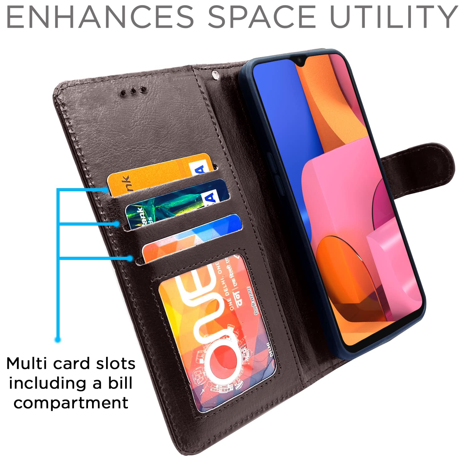Pikkme Samsung Galaxy A20s Vintage Flip Cover  (Coffee)