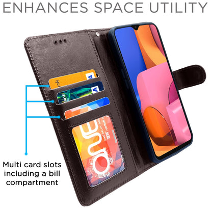 Pikkme Samsung Galaxy A20s Vintage Flip Cover  (Coffee)