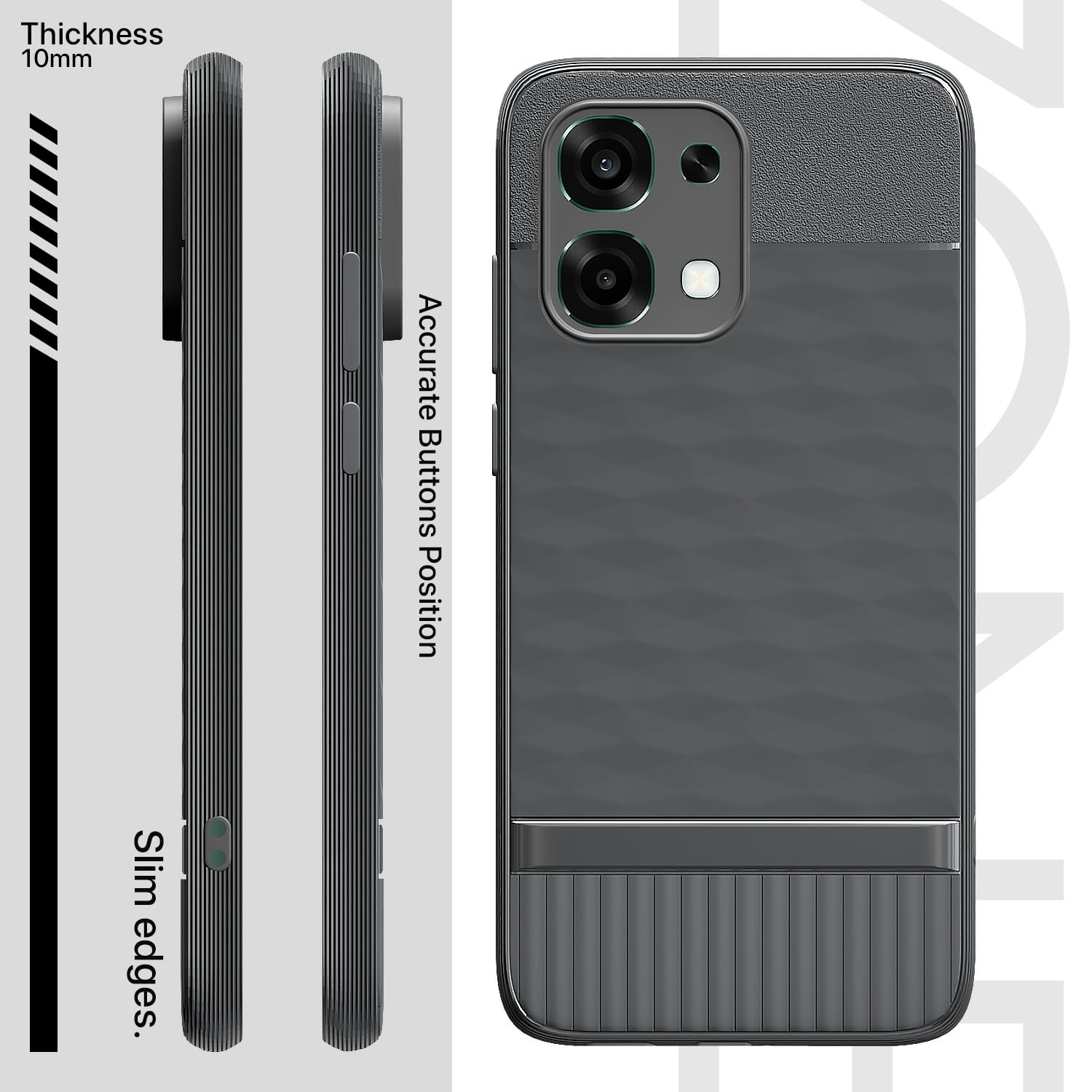 Grey Silicone mobile back cover for Oppo F31/F33 5G – Pikkme – photo 3