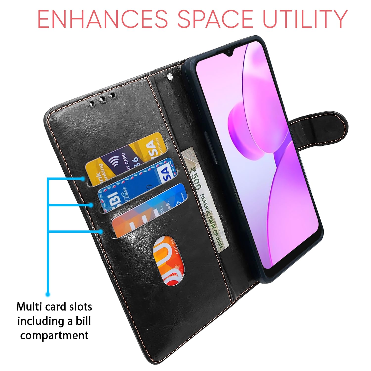 Black & brown flip cover for Realme C31 – Pikkme – photo 4