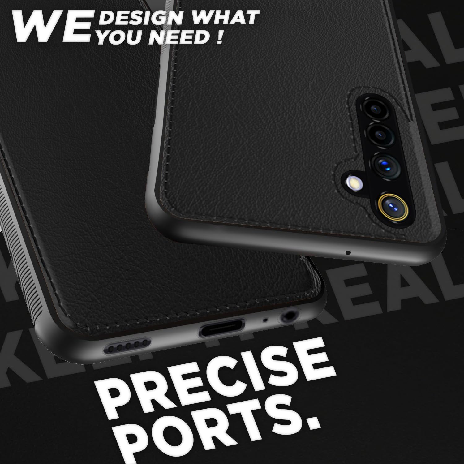Black Leather phone cover for Realme XT/X2 – Pikkme – photo 4