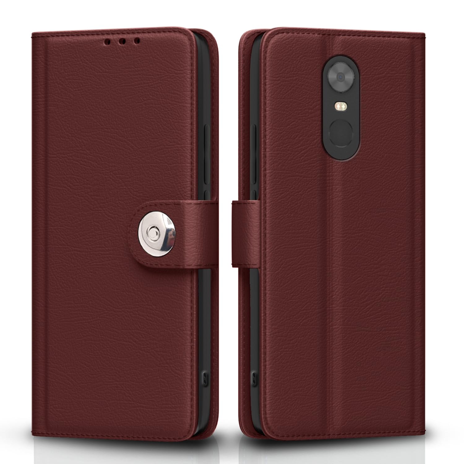 Redmi Note 5 Button flip cover in brown by Pikkme