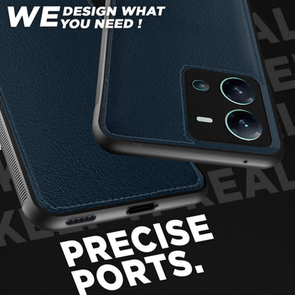 Pikkme Vivo V25 5G Leatherback Back Case | Blue