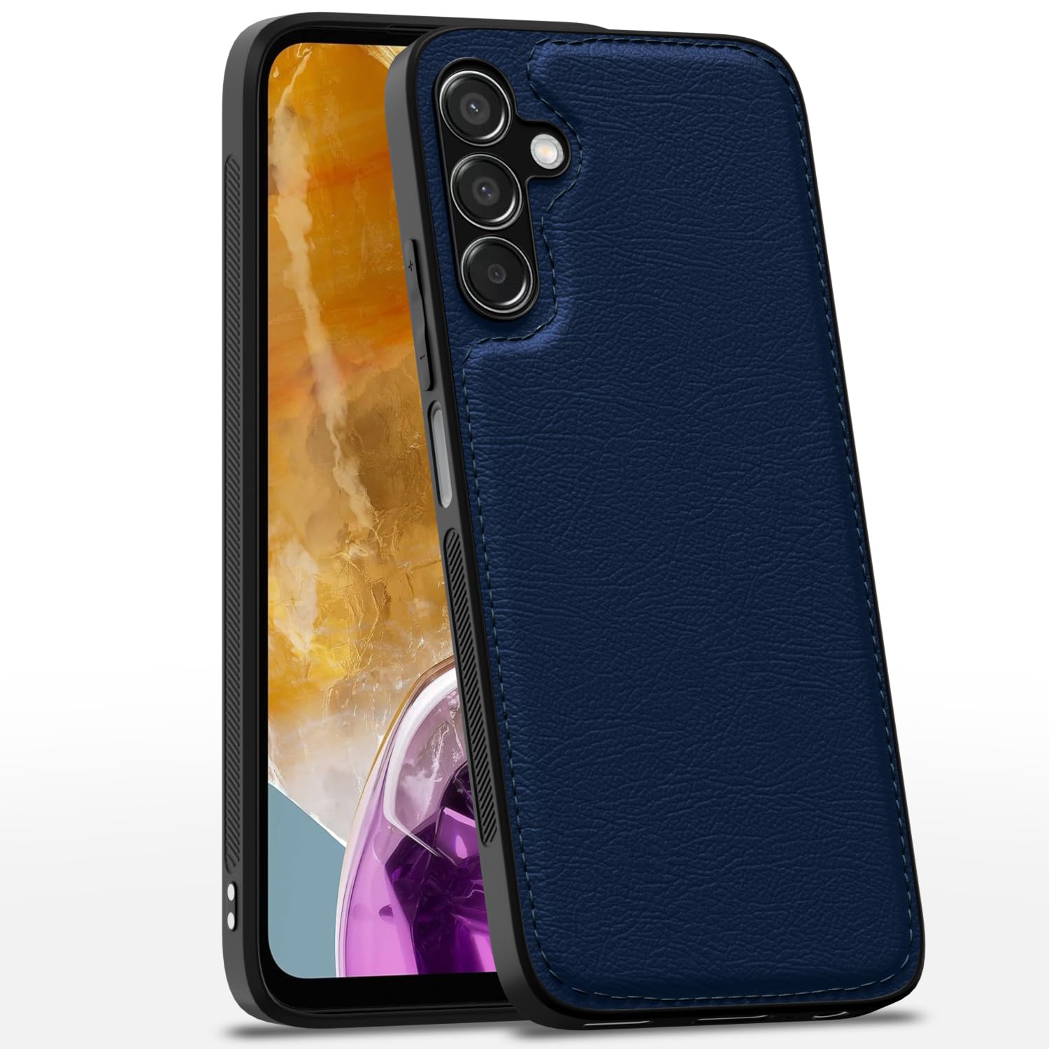 Pikkme Samsung Galaxy M15 / F15 / M15 5G Leatherback Back Case | Blue