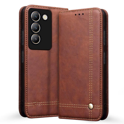 Brown Magnetic wallet flip cover for Vivo T3/Y200e 5G – Pikkme