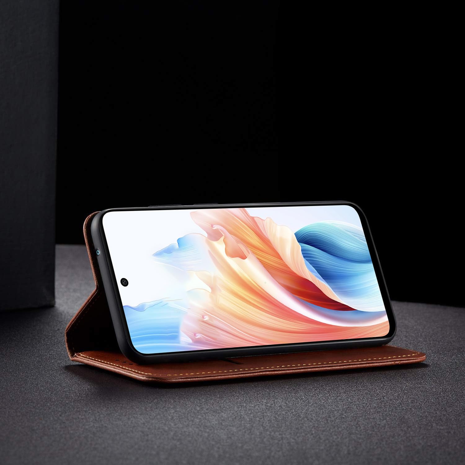 Pikkme Oppo A79 5G Magnetic brown wallet flip cover – photo 5