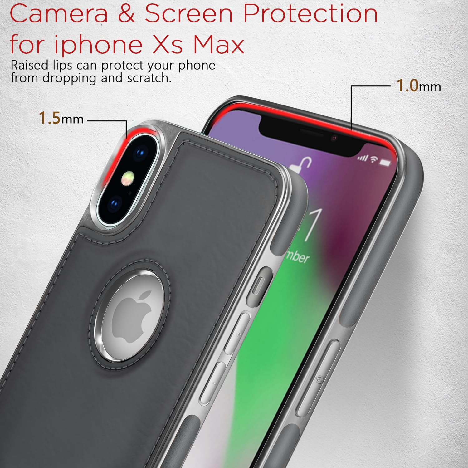 Pikkme chrome grey Leatherback mobile cover for iPhone XS Max – photo 5