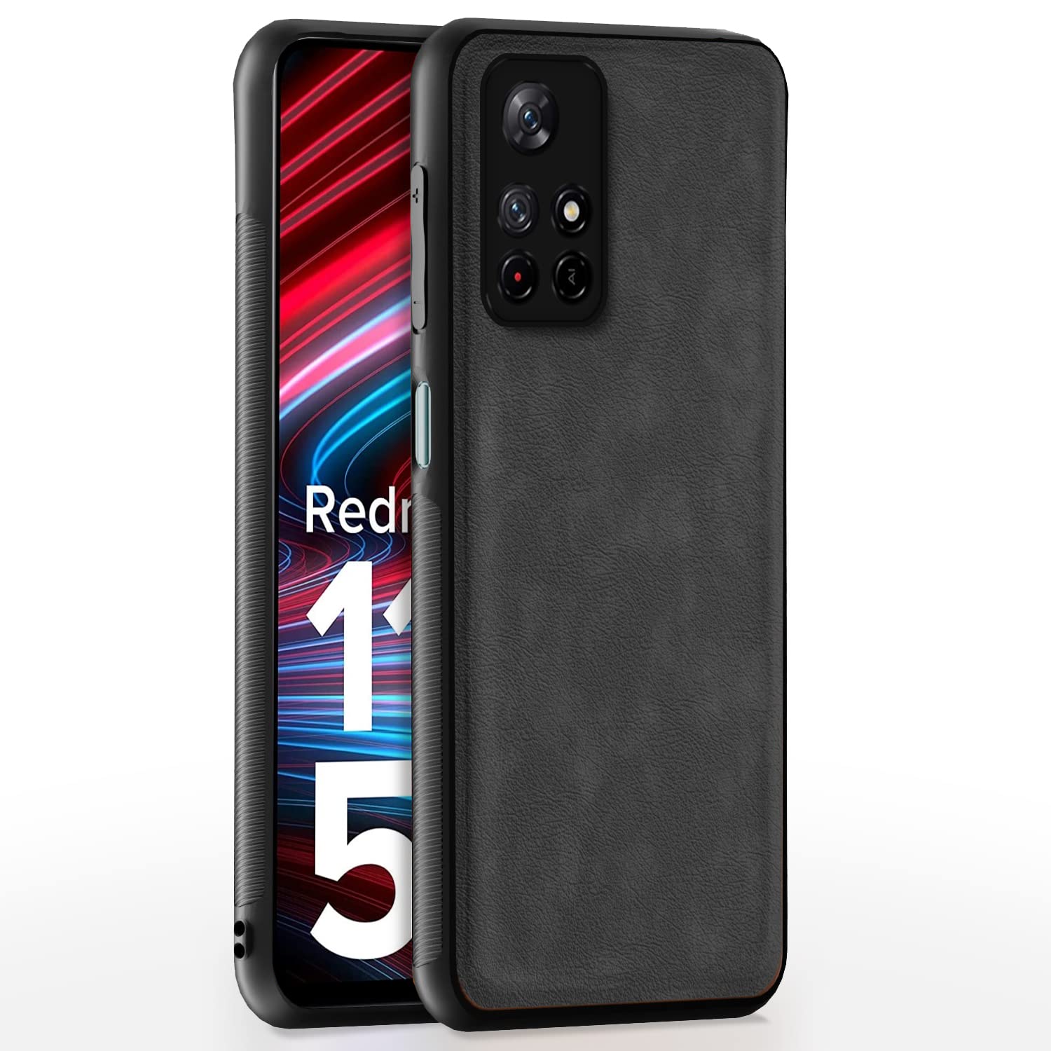 Pikkme Redmi Note 11T/Poco M4 Pro 5G Leather grey mobile back cover