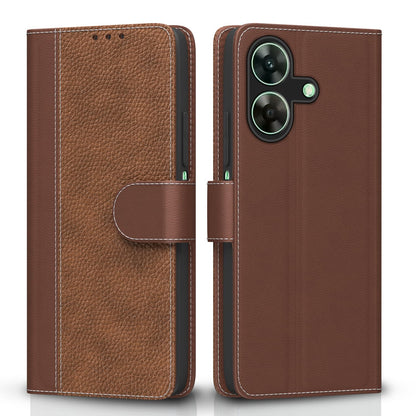 Realme C61/Narzo N61 wallet flip cover in tan by Pikkme