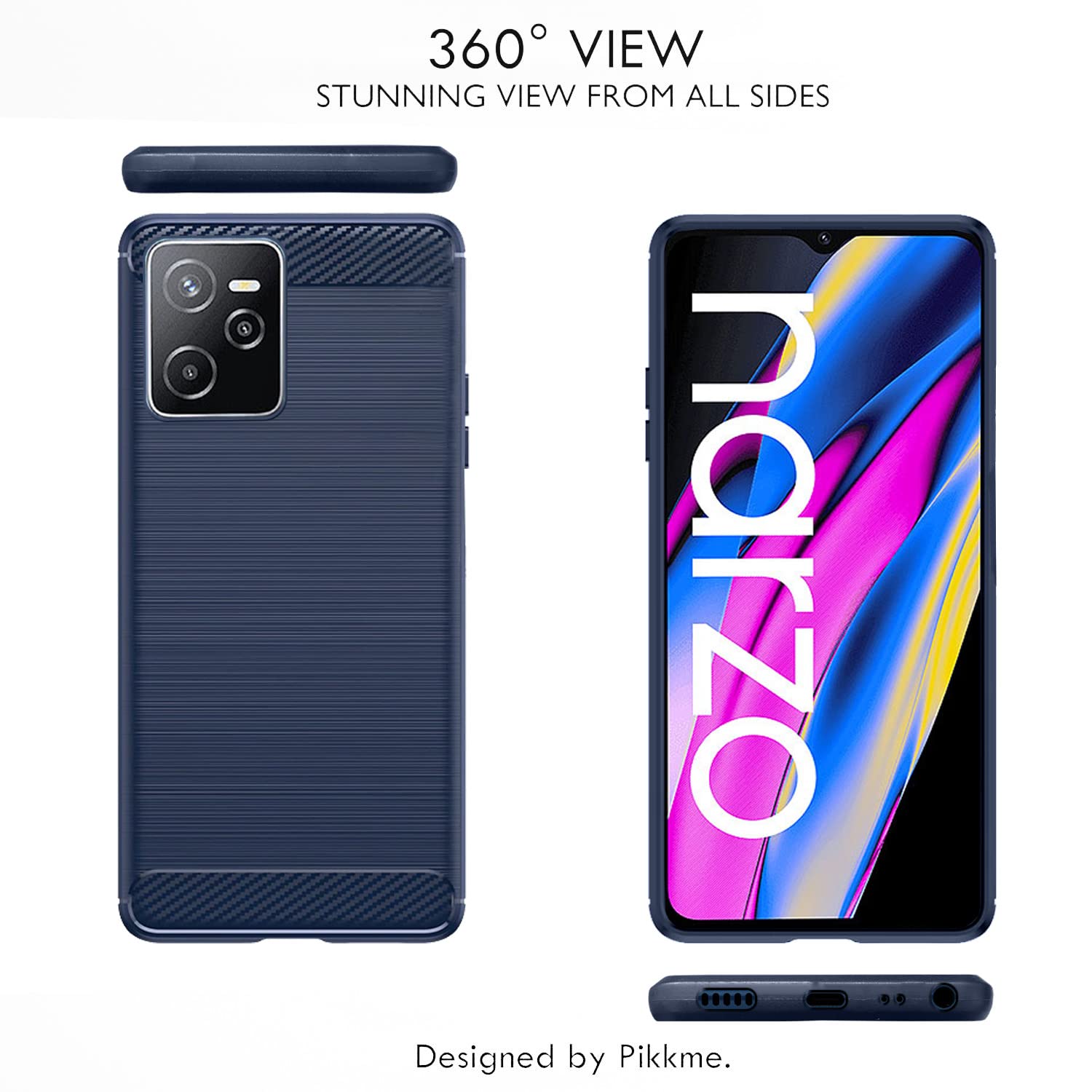 Realme Narzo 50A Prime Hybrid phone cover in blue by Pikkme – photo 2