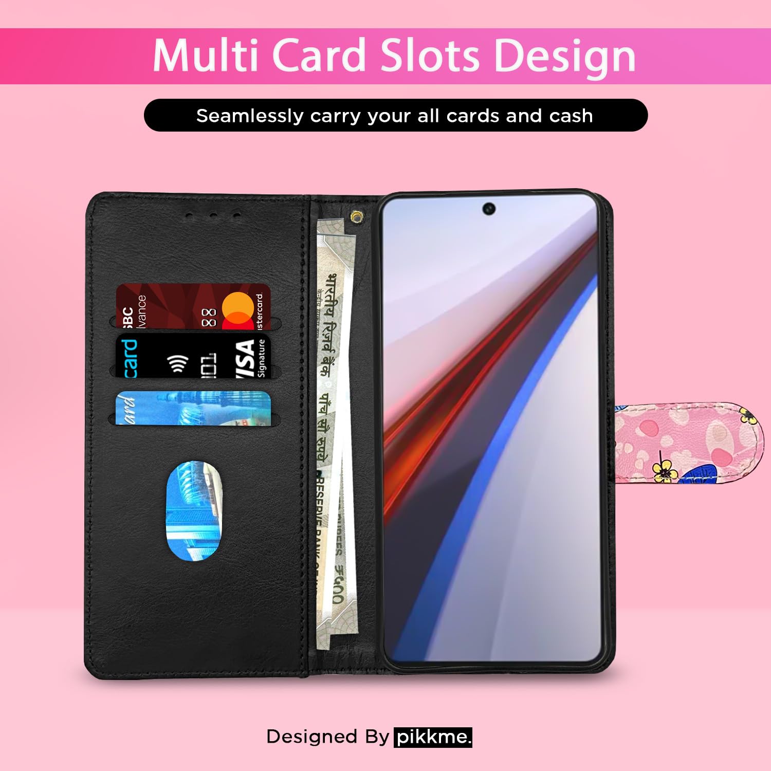 Pikkme pink flower Wallet flip case for iQOO 12 5G – photo 3