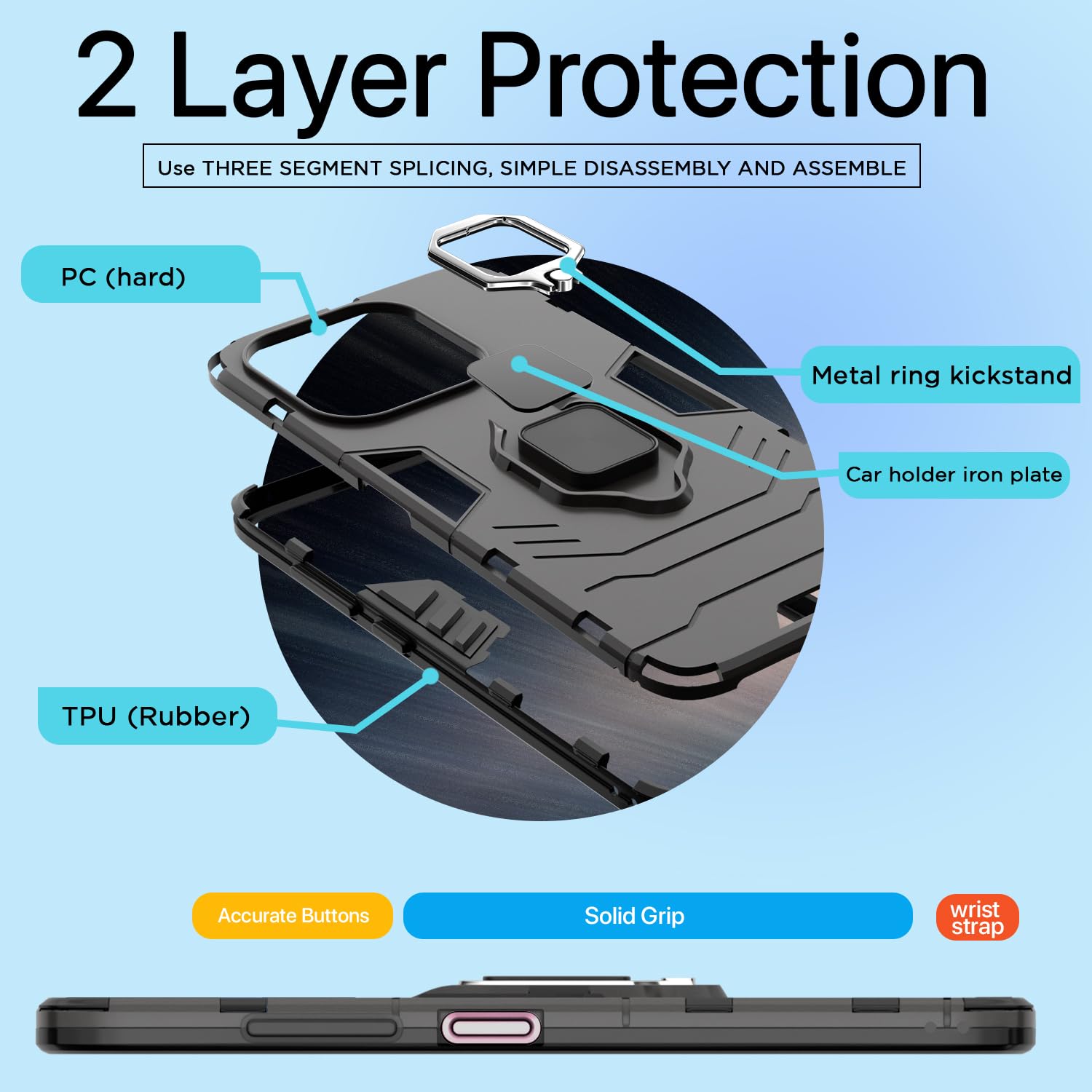 Pikkme Oppo A3x 5G/A3x 4G/A3 5G D5 Tough Armor black phone cover – photo 4