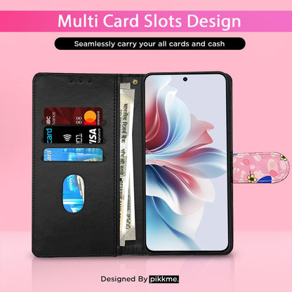 Pikkme pink flower Wallet flip cover for OPPO F25 Pro 5G – photo 2