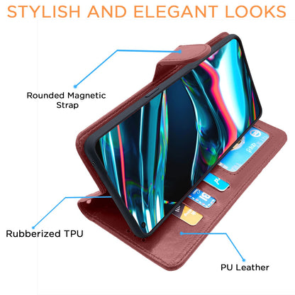 Pikkme Realme 7 Pro Wallet brown wallet flip cover – photo 5